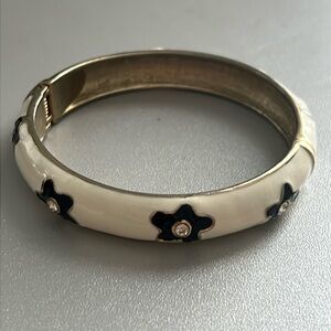 Retro Floral Print Chunky Bangle Bracelet